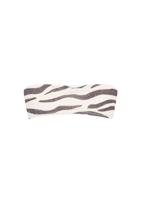 Top MC2 Saint Barth donna REBBY01444H Bianco poliammide fascia fantasia MC2 SAINT BARTH | Top | REBBY01444H11
